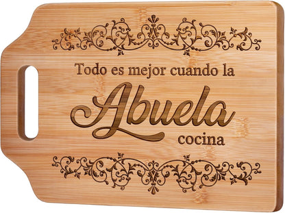  Regalos Para Abuela – Tabla De Cortar De Bambú Grabada