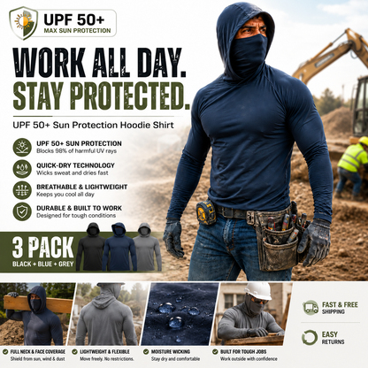 Construction Sun Hoodie – Stay Cool & Protected (3-Pack)